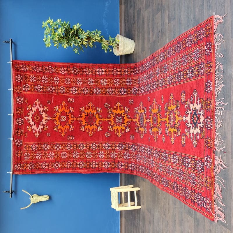 Tapis Marocain Fait Main- 3x6 - Tapis Marocain Vintage- tapis salon rouge-  Tapis Oriental Fait Main- Tapis Berbère Vintage- Antique Rose Rug :  u/carpetsdesignart